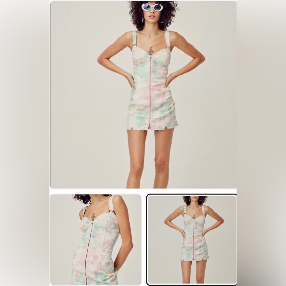 For Love and Lemons Women’s Smythe Tie Dye Denim Mini Dress